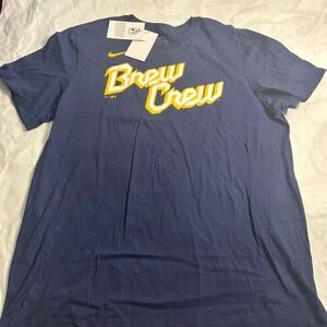 Nike MLB Milwaukee Brewers Brew Crew T-Shirt‎ Mens XL Baseball Tee